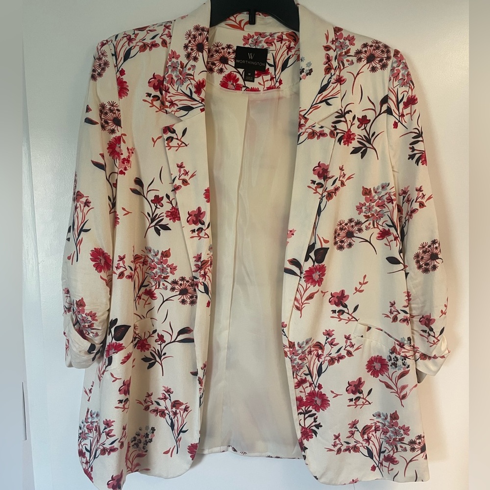 Worthington Size M Floral Blazer